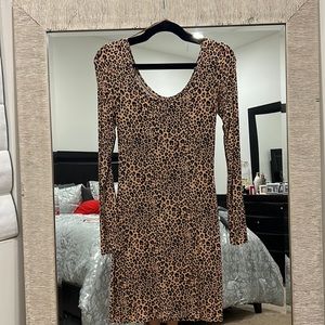 Leopard print mini dress